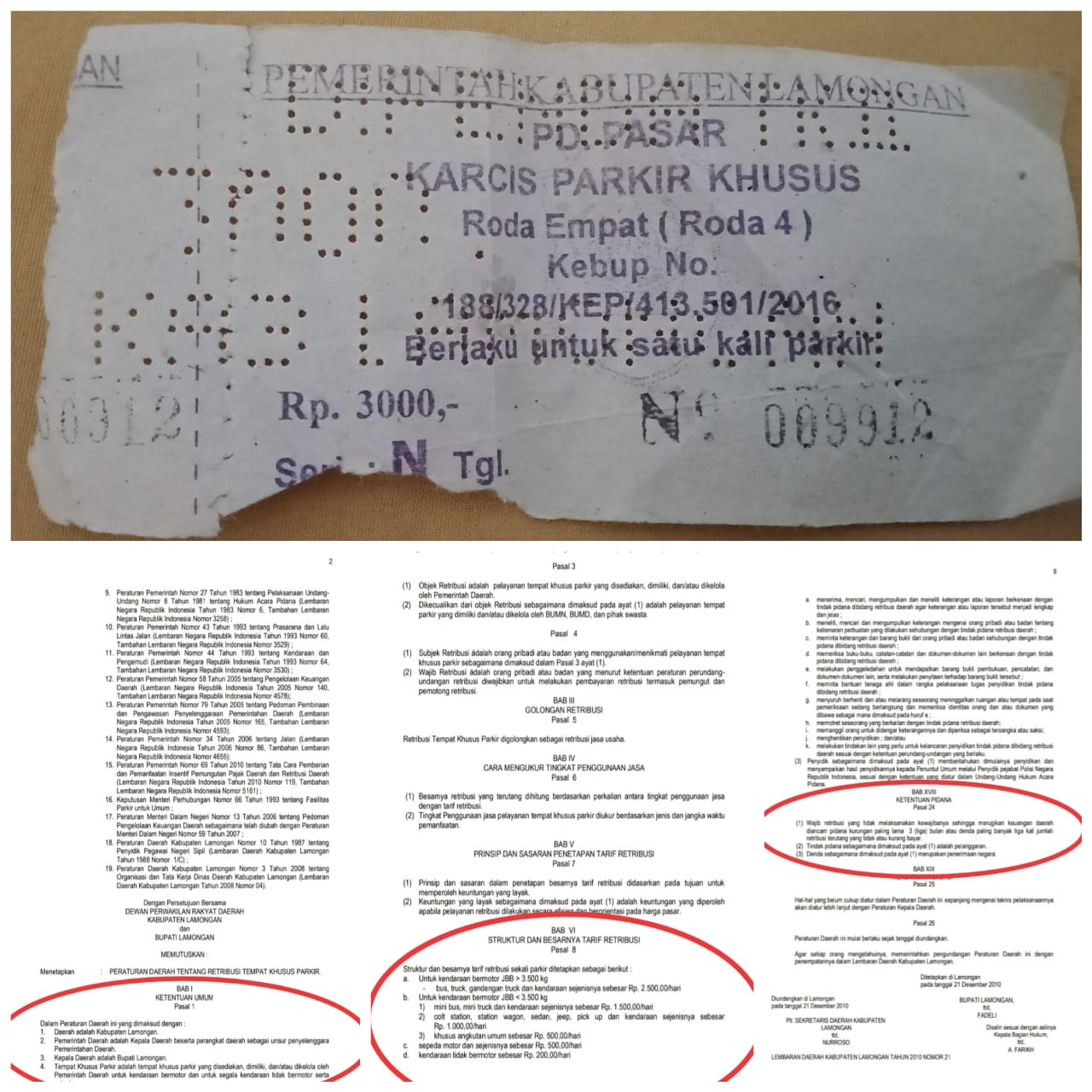 Foto bukti dugaan pelanggaran